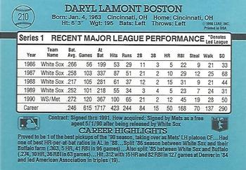 Daryl Boston  baseball card collectible - Main Image 2
