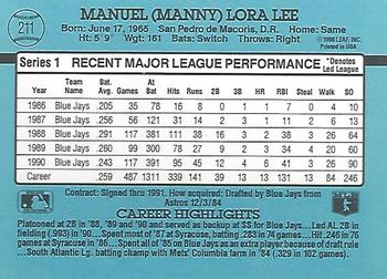 Manny Lee  baseball card collectible - Main Image 2