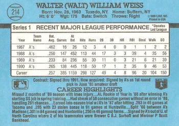 Walt Weiss  baseball card collectible - Main Image 2