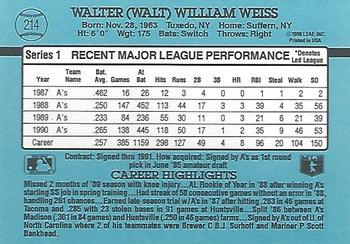 Walt Weiss  baseball card collectible - Main Image 2