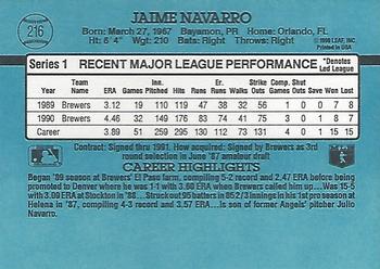 Jaime Navarro  baseball card collectible - Main Image 2