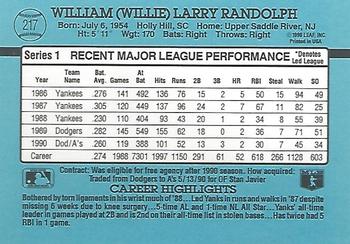 Willie Randolph  baseball card collectible - Main Image 2