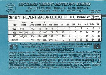 Lenny Harris  baseball card collectible - Main Image 2
