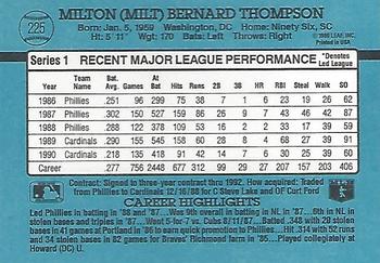 Milt Thompson  baseball card collectible - Main Image 2