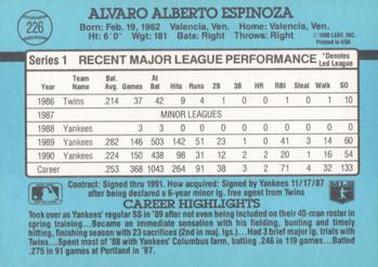 Alvaro Espinoza  baseball card collectible - Main Image 2