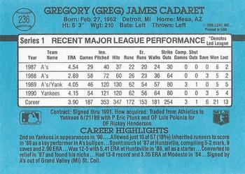 Greg Cadaret  baseball card collectible - Main Image 2