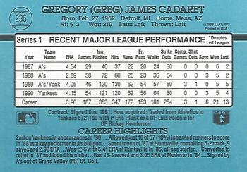 Greg Cadaret  baseball card collectible - Main Image 2