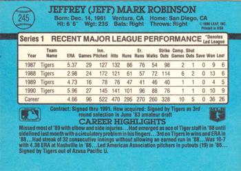 Jeff Robinson  baseball card collectible - Main Image 2