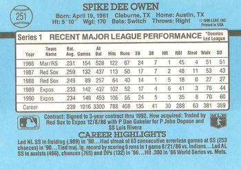 Spike Owen  baseball card collectible - Main Image 2