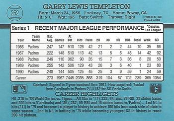 Garry Templeton  baseball card collectible - Main Image 2