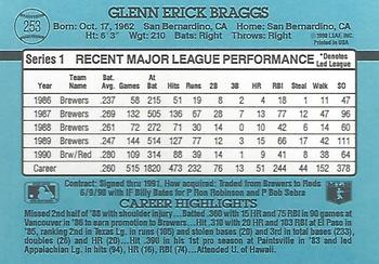 Glenn Braggs  baseball card collectible - Main Image 2