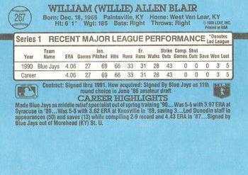 Willie Blair  baseball card collectible - Main Image 2
