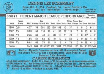 Dennis Eckersley  baseball card collectible - Main Image 2