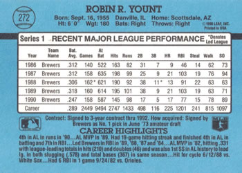 Robin Yount  baseball card collectible - Main Image 2