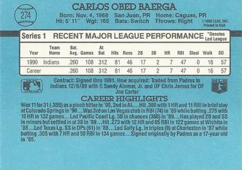 Carlos Baerga  baseball card collectible - Main Image 2