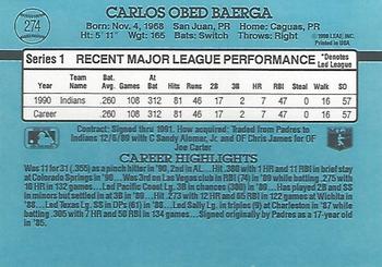 Carlos Baerga  baseball card collectible - Main Image 2