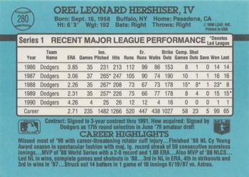 Orel Hershiser  baseball card collectible - Main Image 2
