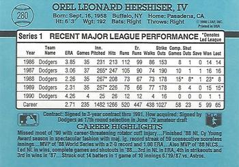 Orel Hershiser  baseball card collectible - Main Image 2