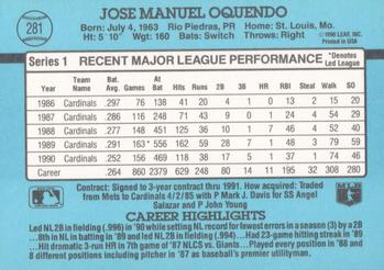 Jose Oquendo  baseball card collectible - Main Image 2