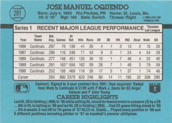 Jose Oquendo  baseball card collectible - Main Image 2