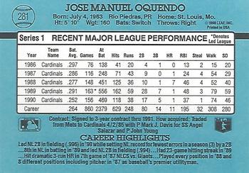 Jose Oquendo  baseball card collectible - Main Image 2