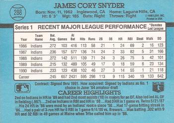 Cory Snyder  baseball card collectible - Main Image 2