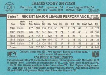 Cory Snyder  baseball card collectible - Main Image 2