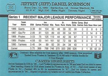 Jeff Robinson  baseball card collectible - Main Image 2