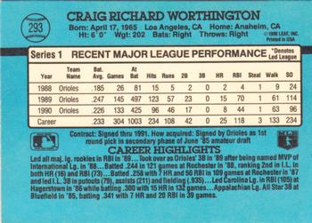 Craig Worthington  baseball card collectible - Main Image 2