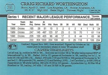 Craig Worthington  baseball card collectible - Main Image 2