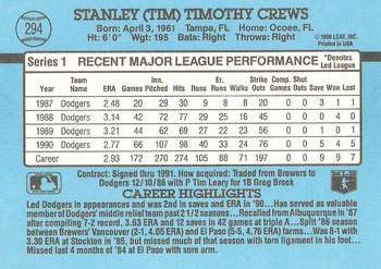 Tim Crews  baseball card collectible - Main Image 2