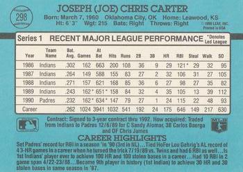 Joe Carter  baseball card collectible - Main Image 2