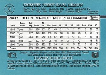 Chet Lemon  baseball card collectible - Main Image 2