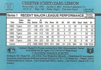 Chet Lemon  baseball card collectible - Main Image 2