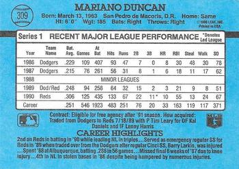 Mariano Duncan  baseball card collectible - Main Image 2