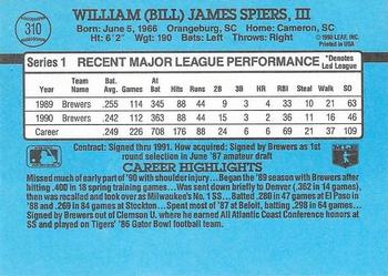 Bill Spiers  baseball card collectible - Main Image 2