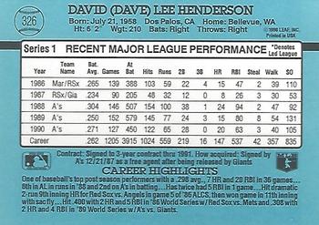 Dave Henderson  baseball card collectible - Main Image 2