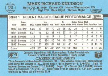 Mark Knudson  baseball card collectible - Main Image 2