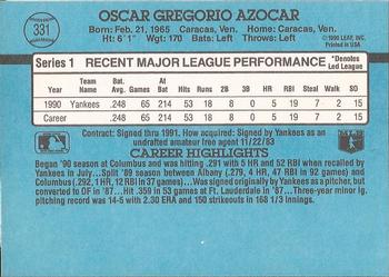 Oscar Azocar  baseball card collectible - Main Image 2