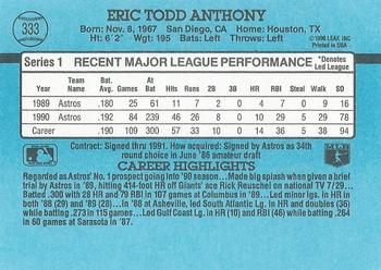 Eric Anthony  baseball card collectible - Main Image 2