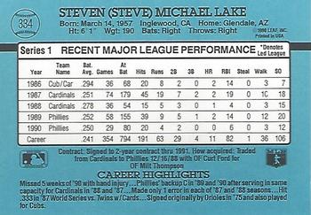 Steve Lake  baseball card collectible - Main Image 2
