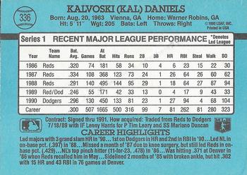 Kal Daniels  baseball card collectible - Main Image 2