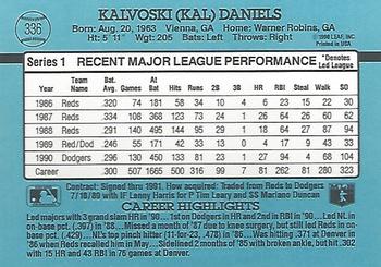 Kal Daniels  baseball card collectible - Main Image 2