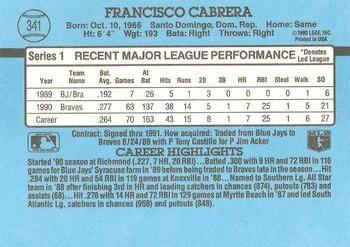 Francisco Cabrera  baseball card collectible - Main Image 2