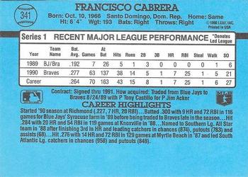 Francisco Cabrera  baseball card collectible - Main Image 2