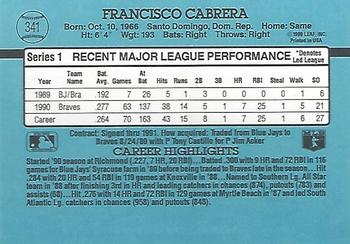 Francisco Cabrera  baseball card collectible - Main Image 2