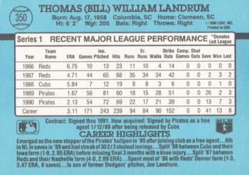 Bill Landrum  baseball card collectible - Main Image 2
