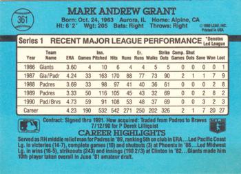 Mark Grant  baseball card collectible - Main Image 2