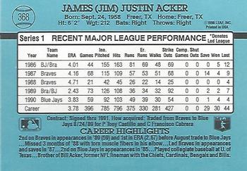 Jim Acker  baseball card collectible - Main Image 2