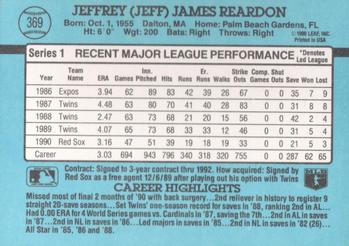 Jeff Reardon  baseball card collectible - Main Image 2